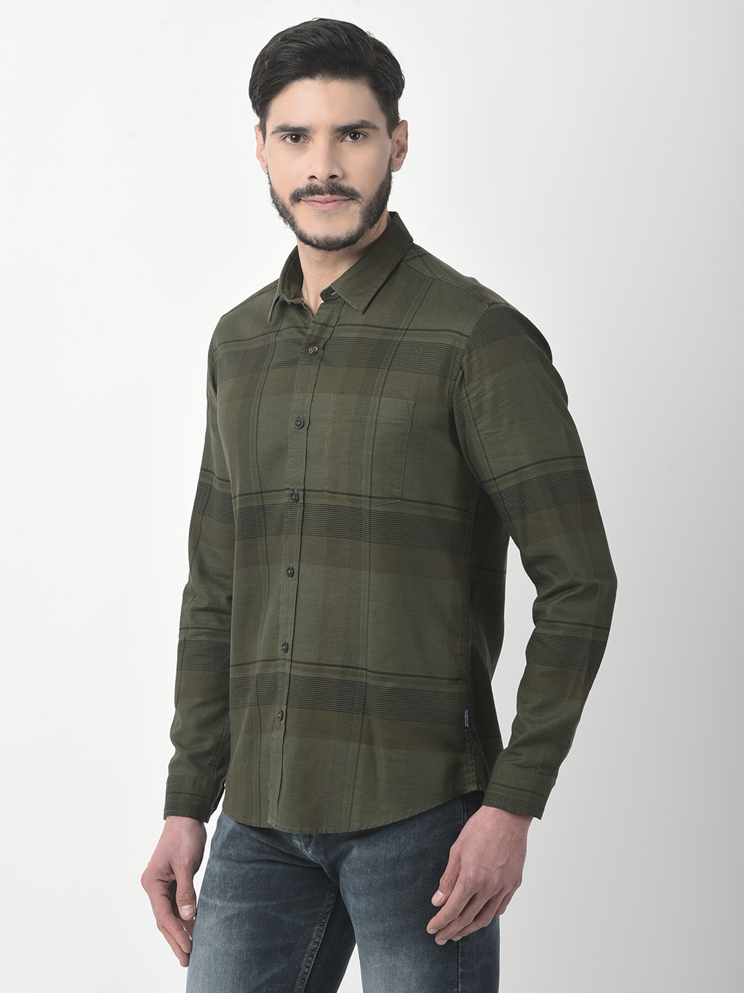 Numero Uno Men Checkered Green Shirt